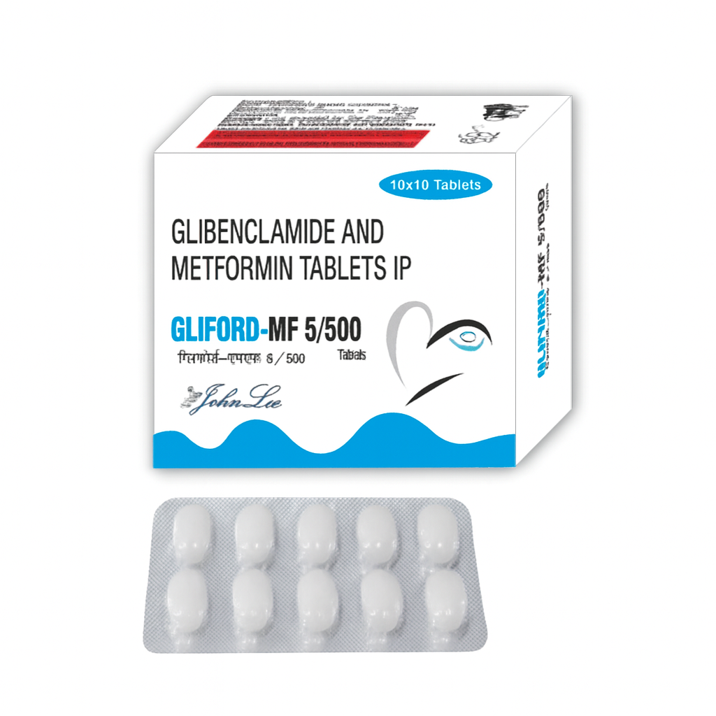 Gliford-MF 5/500 (Glibenclamide 5 mg + Metformin 500 mg)